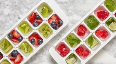 یخ شربت رو اینجوری تزئین کن | آموزش تزئین یخ با میوه و گل + فیلم و عکس 