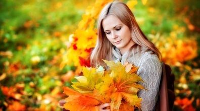 ایده های ژست عکاسی با برگ پاییزی! + عکس 