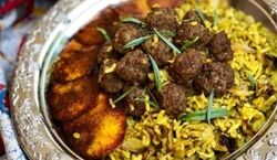 ریحون پلو با گوشت قلقلی که عطرش همه کوچه رو پر می کنه!

