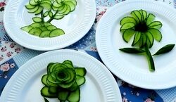 تزئین خیار برای سالاد و دورچین های مختلف + عکس و فیلم